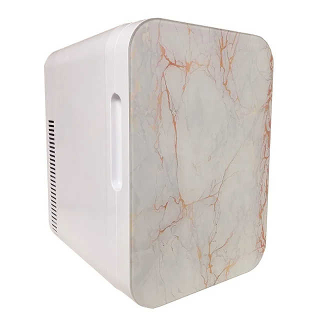 Semiconductor refrigeration 8L Car Refrigerator Mini Beauty  Fridge with tempered glass Mini Fridge with 220V/12V dual power