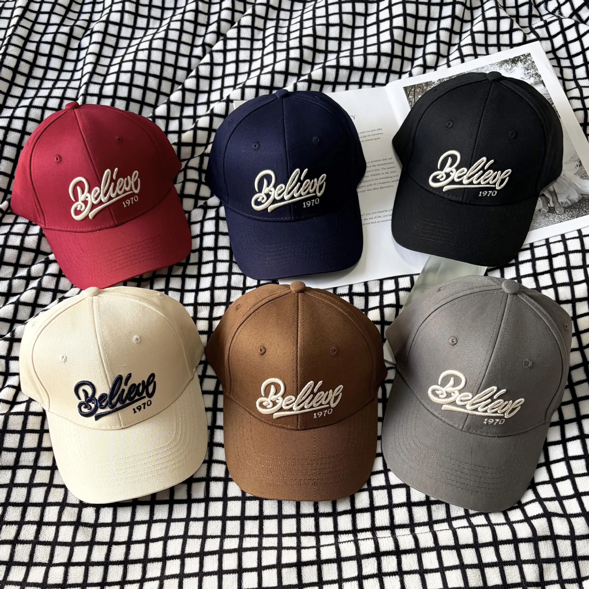 1pc Embroidered Letter Classic American Baseball Caps for Wo
