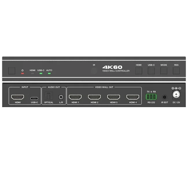 2026 18Gbps 1x4 HDMI  Splitter Video Wall Controller 1 HDMI Source to 4 TVs 4K 60Hz Multi-Mode 2x2 Video Wall Controller