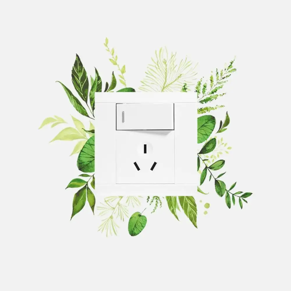 

Waterproof 1 pcs Wall Sticker Floral PVC Fresh Plant Decal Home Decor Switch Sticker Sticker Gifts