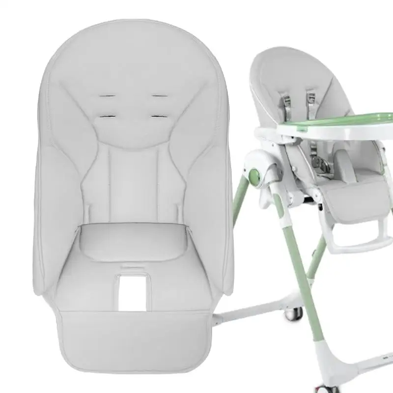 Para peg perego、 siesta zero3、 baoneo 、 kosmic jané capa de assento de couro pu com acolchoamento confortável para almofada de cadeira alta de bebê