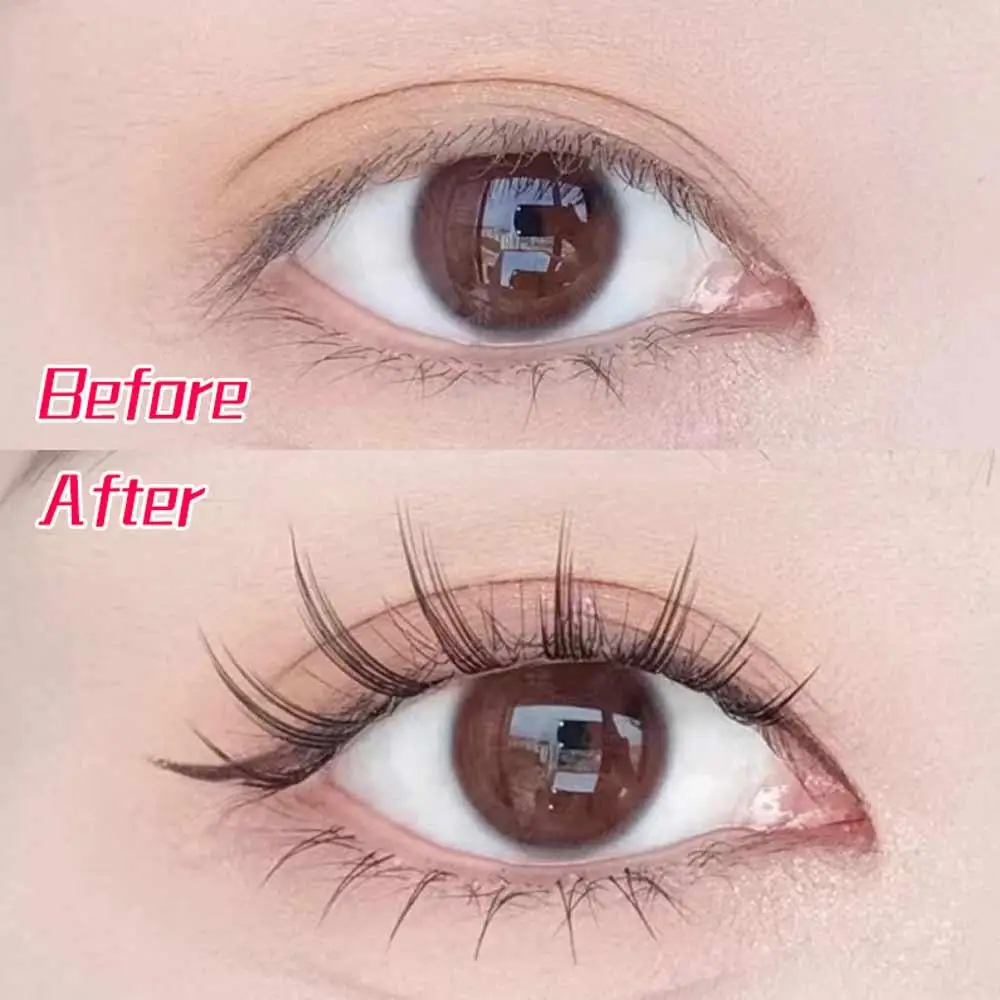 5 paires de faux cils doux anti-transpiration, outil cosmétique naturel moelleux, tige transparente Portable, faux cils bande dessinée pour fille