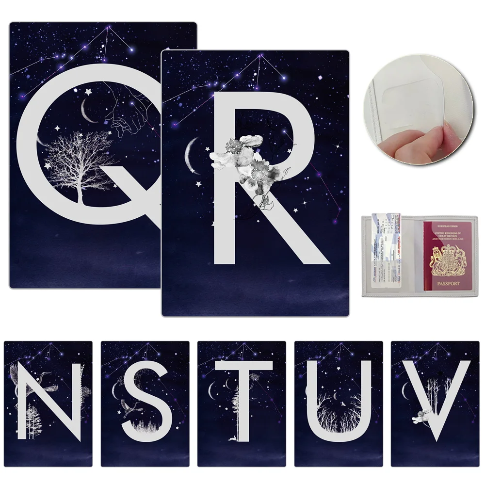 

Рукав для паспорта для женщин и мужчин, водонепроницаемый защитный чехол с космическим буквенным принтом, удостоверение личности, банковские карты, защитная безопасная обложка для паспорта