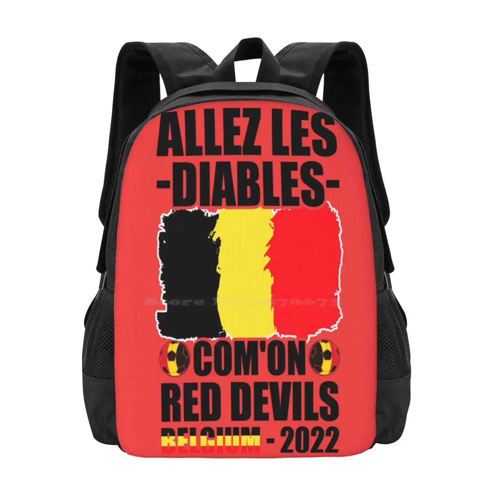 

Belgium Belgi  The       T Shirt Bag Backpack For Men Women Girls Teenage Soccer Football Qatar Belgium The Red