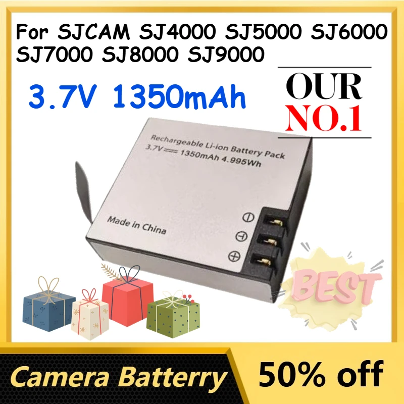 

3.7V 1350mAh Rechargeable Li-Ion Battery Pack for SJCAM SJ4000 SJ5000 SJ6000 SJ7000 SJ8000 SJ9000 Digital Camera Batteries