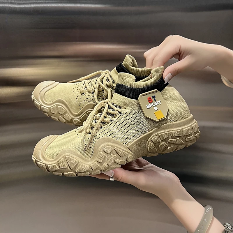 

Новинка уличная женская обувь дышащая ретро Спортивная обувь Повседневная походная обувь с носками дизайн с открытым носком для универсальных модных стилей
