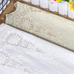 White Hollow Embroidery Lace Fabric, 100% Cotton, Wedding Dress, Fashion Clothing, Skirt Fabric