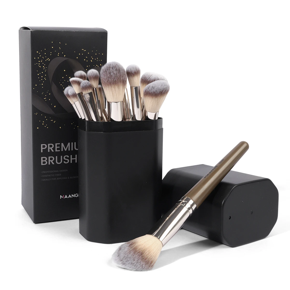 MAANGE Professionelle Geschenkbox, 18 Stück, Make-up-Pinsel, Gesicht, Augen, Schönheit, Pinsel für Foundation, Conceal, Lidschatten, Kontur, dichter, weicher Pinsel