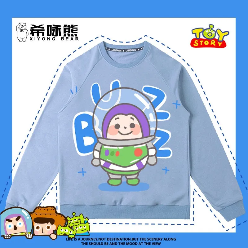 

Toy Story Hoodie Men Instagram Cartoon Clothes Disney Buzz Lightyear Strawberry Bear Autumn Crew Neck Coat