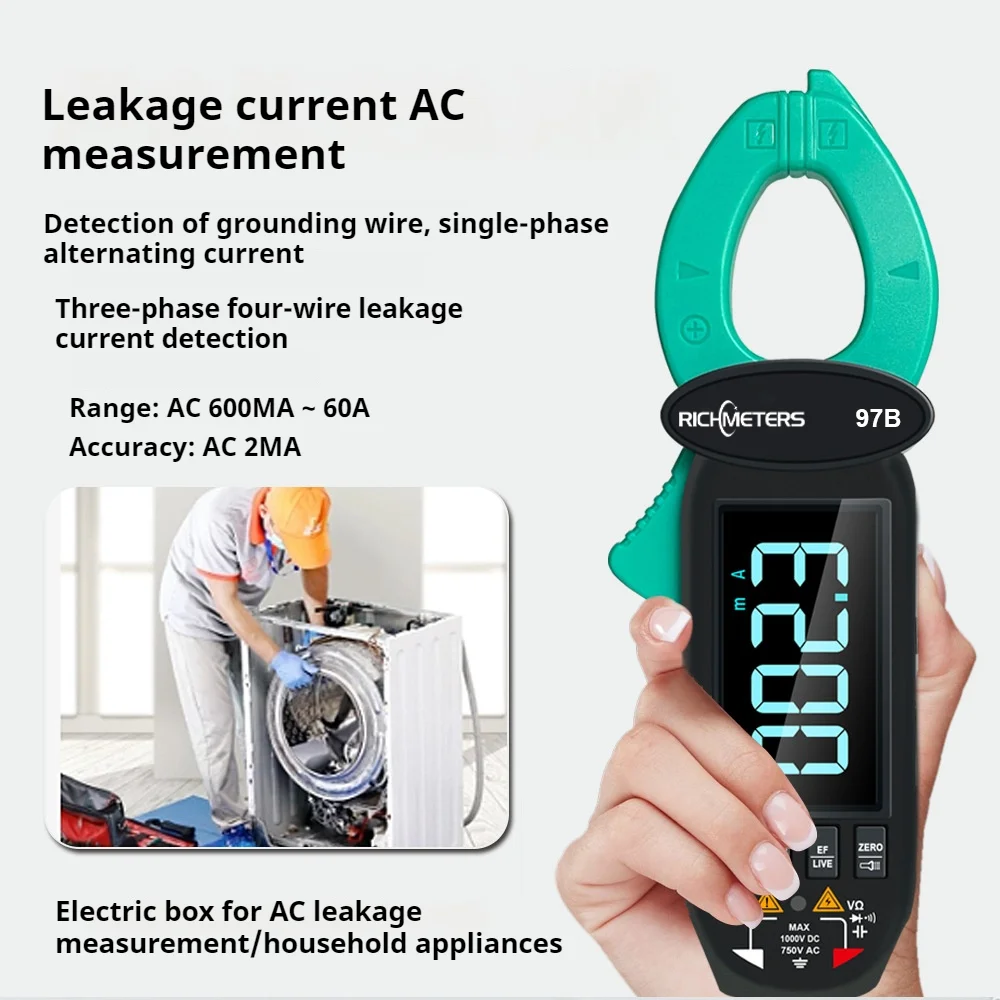 Imagem -05 - Escapamento Atual Braçadeira Medidor Freqüência Ncv 600 Ma60a 6000 Contagens Temperatura Capacitância Rm97b