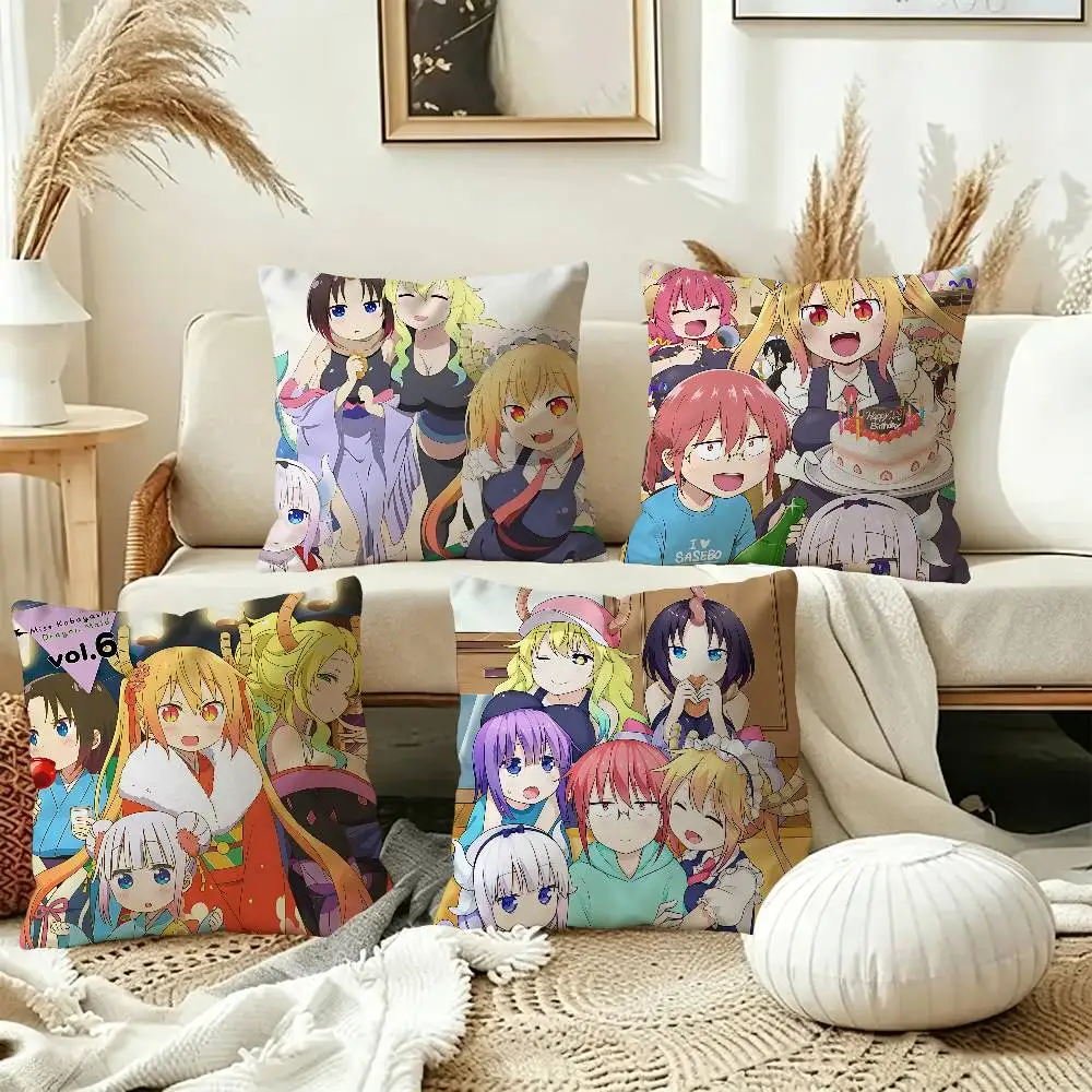 Miss Kobayashi's Dragon Maid Cushion Cover Polyester Sofa Cushions Decorative Throw Pillows Home Decoration Pillowcover