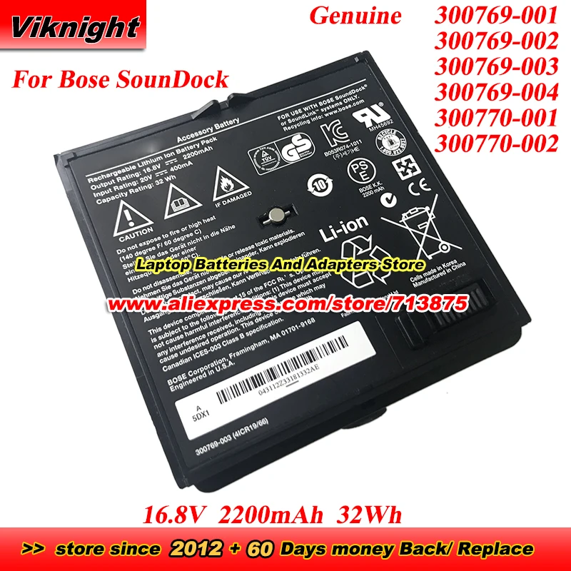 

Genuine 300769-001 300769-002 300769-003 300769-004 300770-001 300770-002 Battery 16.8V 29Wh for Bose SounDock Soundlink Air