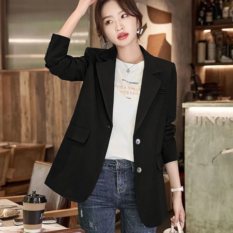 Korean Version of the Spring and Autumn Office Women 2023 Long-sleeved Loose Casual Temperament Outerwear Fashion Business Tops