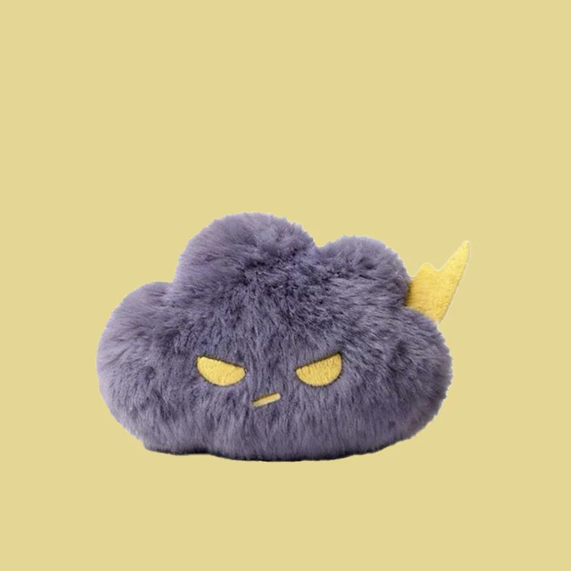 Angry Cloud Plush Keychain Cute Lightning Cloud Stuffed Doll Bag Charm Soft Fluffy Pendant for Backpack Decoration Personality