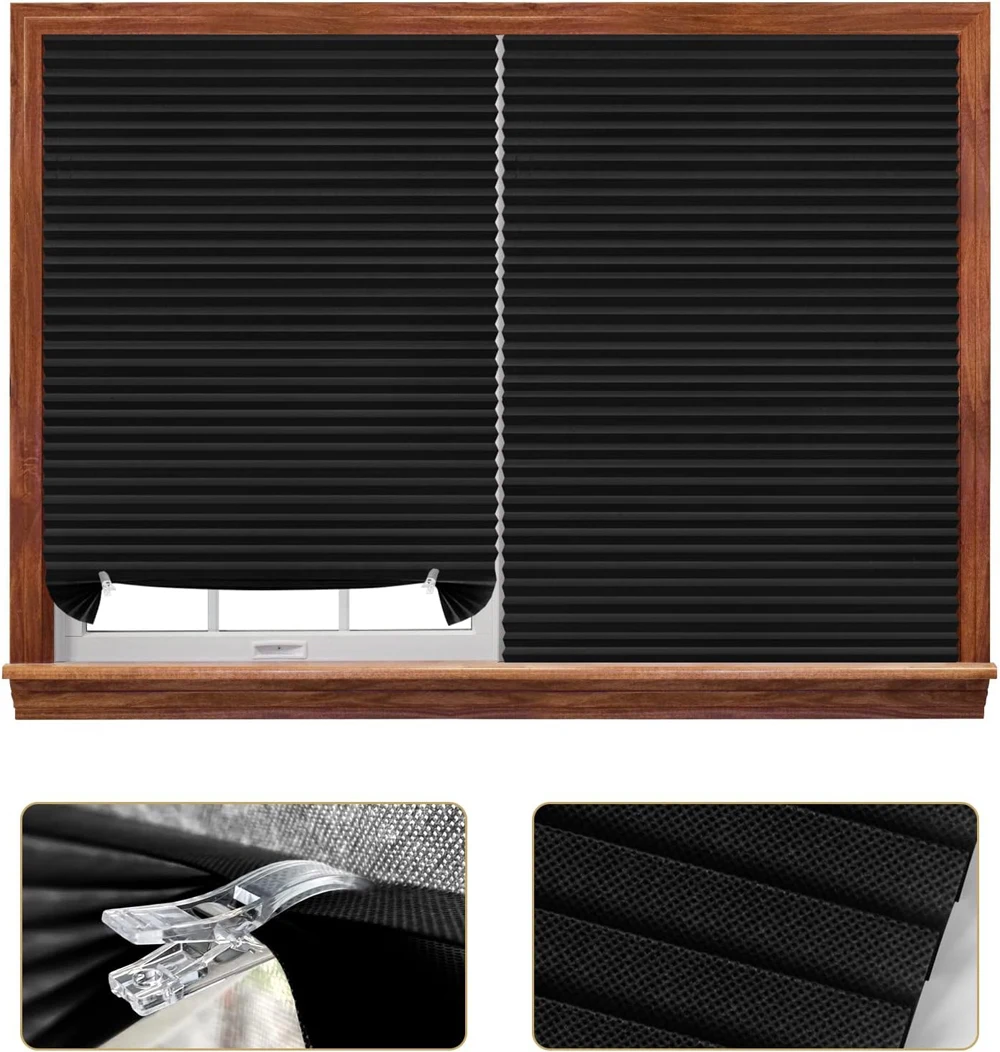 Shades Self-adhesive Half Windows Nonwoven Folding Curtain Bathroom Balcony Living Room Balcony Curtains Pleated Blinds