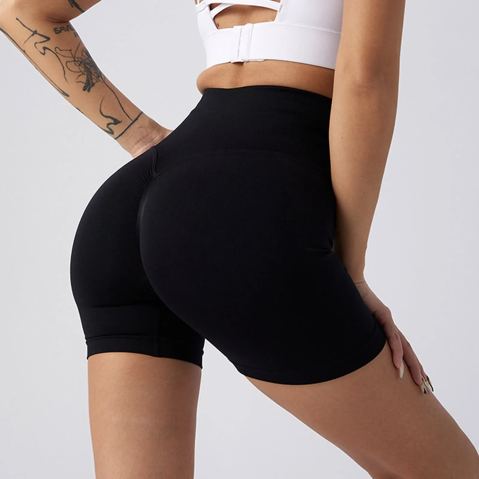 Shorts de sport sans couture pour femmes, vêtements de yoga, leggings de cyclisme, jogging, fitness, taille haute, push up, gym