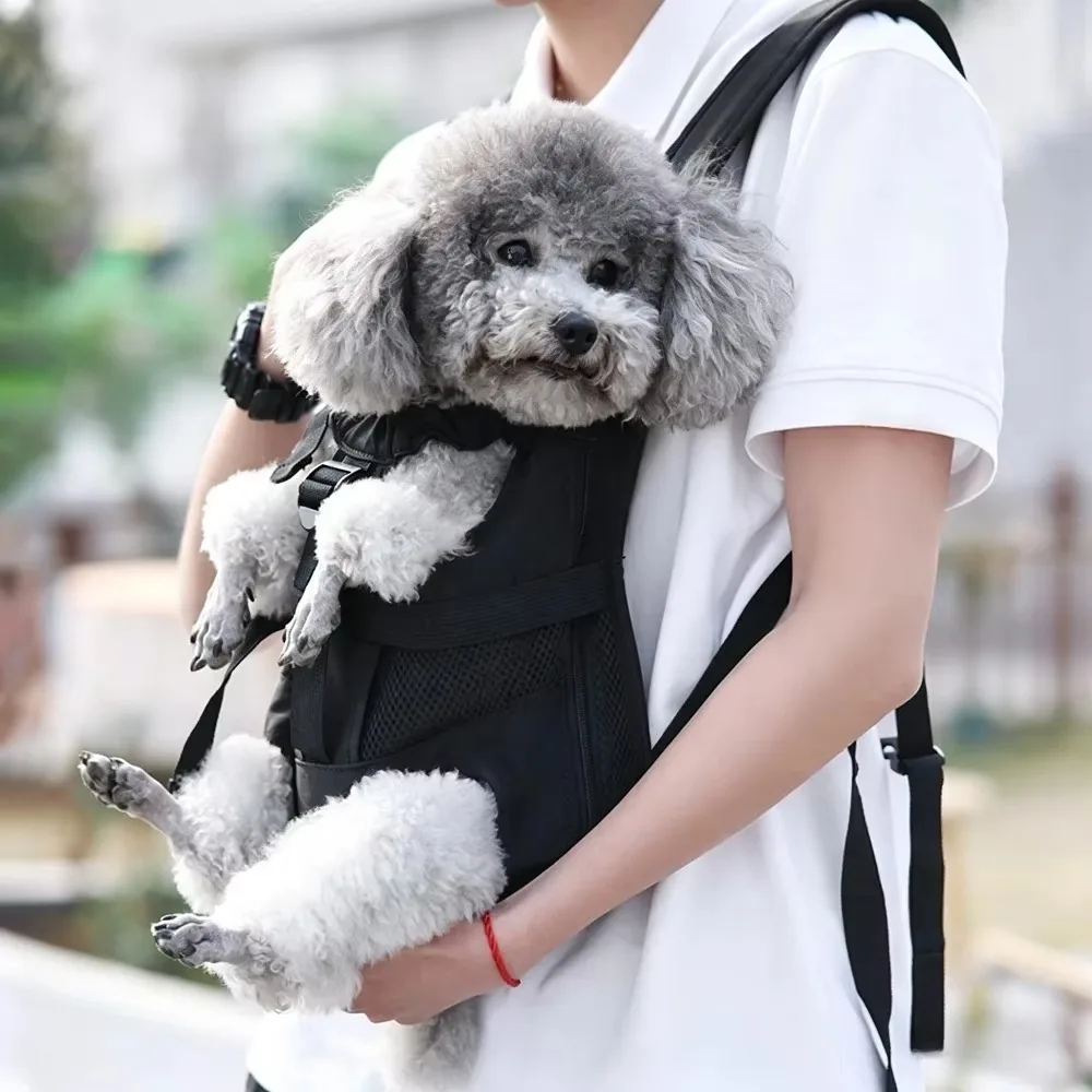FurStarBreathable Pet Backpack Four-Legged Dog Carrier Shock Absorption Comfortable Chest Bag For Small Dogs And Cats Outdoor Tr
