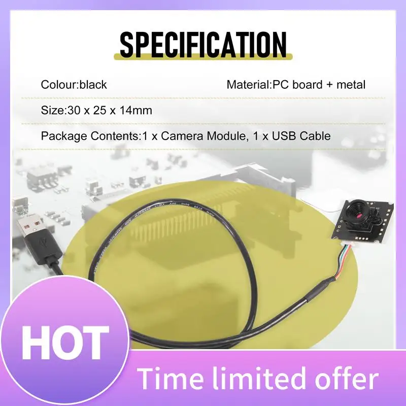 B68A USB Camera Module OV9726 CMOS 1MP 50 Degree Lens USB IP Camera Module For Window Android And Linux System