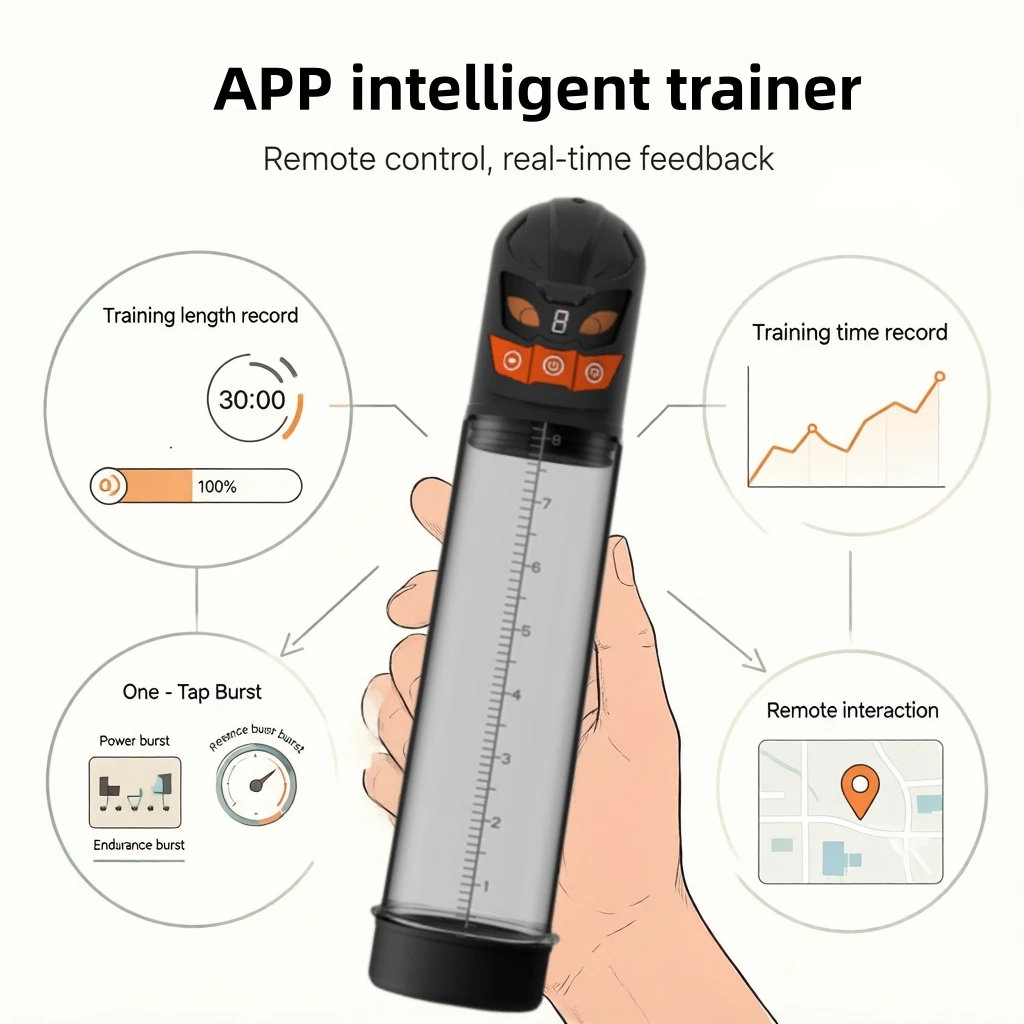 Male Penis Endurance Exercise Machine Air Pressure Device Pocket Stroker Multi-Functional Massage Training Adult Intimate Toy