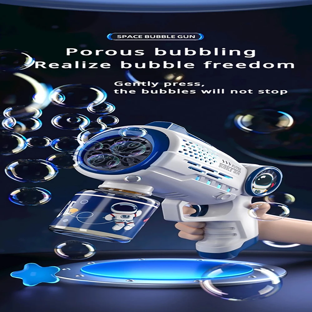 Spazio Pistola a bolle elettrica Automatica Astronauta Soffiatore di sapone Macchina Spiaggia all'aperto Festa di nozze Gioco Regalo Giocattolo di compleanno per bambini