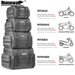 Rhinowalk Motorcycle Travel Luggage Trunk Bag Waterproof 19L-80L Expandable Big Capacity Motor Tail Bag Saddle Bag Pannier Rack