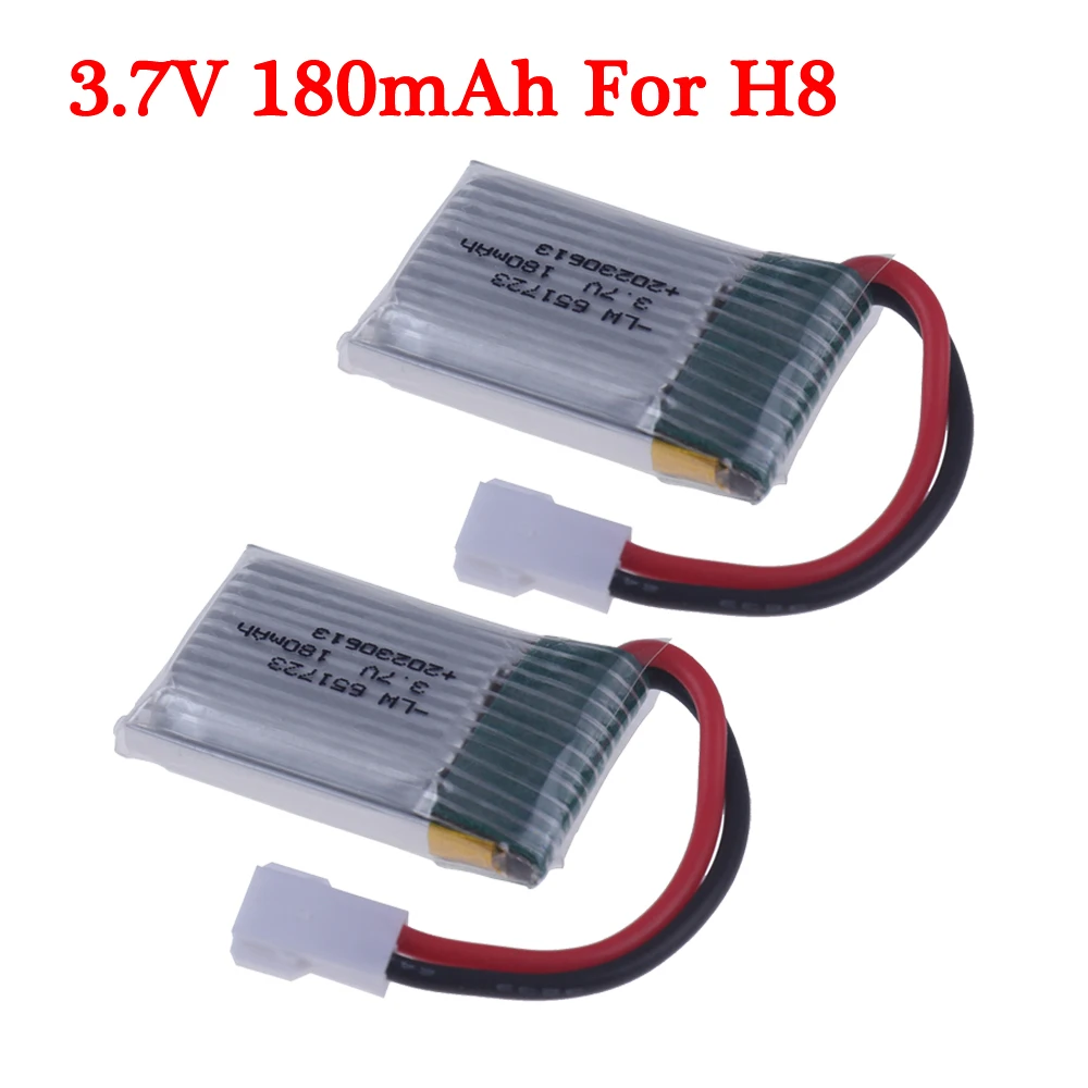 3.7V 180mah 651723 25C Battery For H2 H8 H48 U207 For Quadcopter Spare Parts 1S 150mAh Upgrade Remote Control