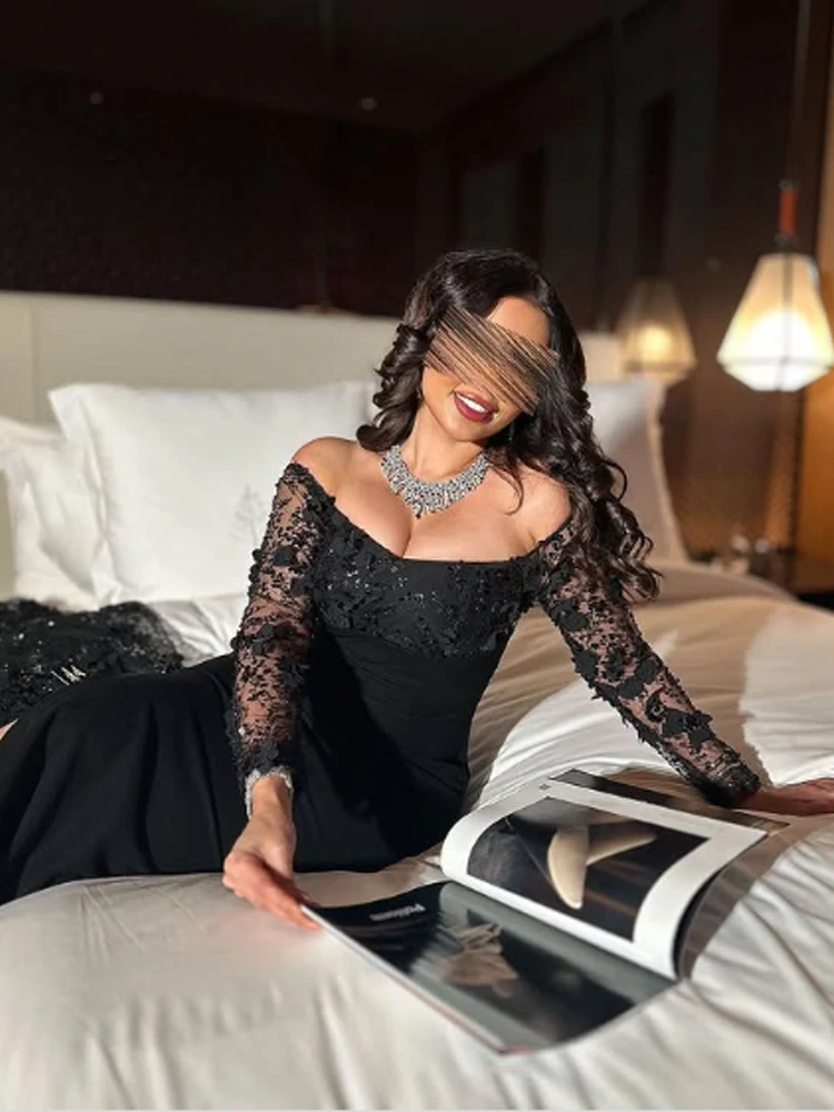 تخصيص كلاسيكي رائع جودة عالية الدانتيل ألف خط قارب الرقبة فساتين طويلة فساتين السهرة أزياء رسمية بسيطة