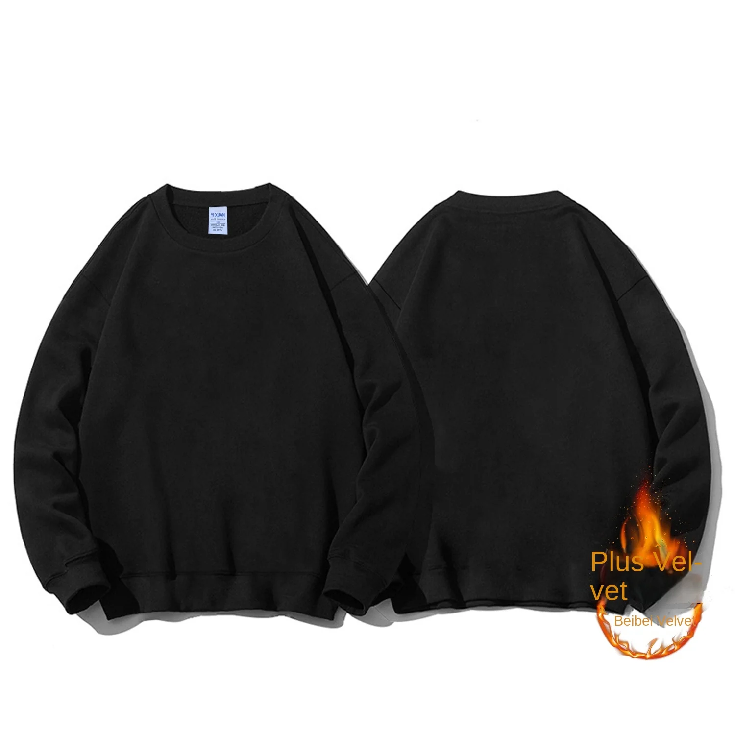 

Sweatshirt Male Y2k Clothes Heavyweight 350g Cotton Crewneck Pullover Mens New Loose Long Sleeve Top Streetwear