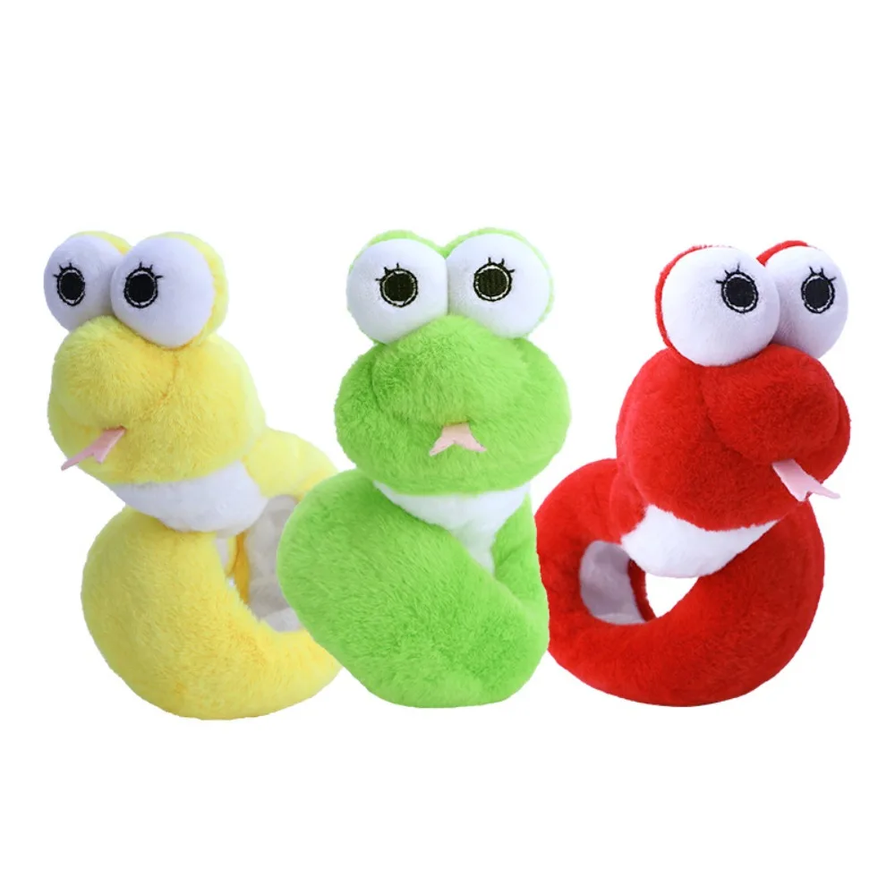 Simulation Snake Year Slap Bracelet Circle Toy Soft Plush Doll Slap Bracelet Cartoon Rodent Cute Snake Plush Wrist Band Children