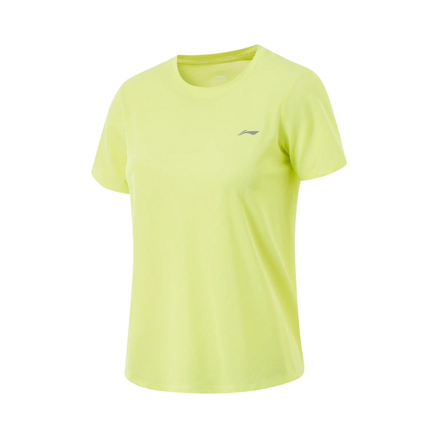 تي شيرت رياضي للسيدات للجري من Li-Ning في الهواء مقاس عادي 88% بوليستر 12% سباند ببطانة قابلة للتنفس وأكمام قصيرة تي شيرت ATSU060