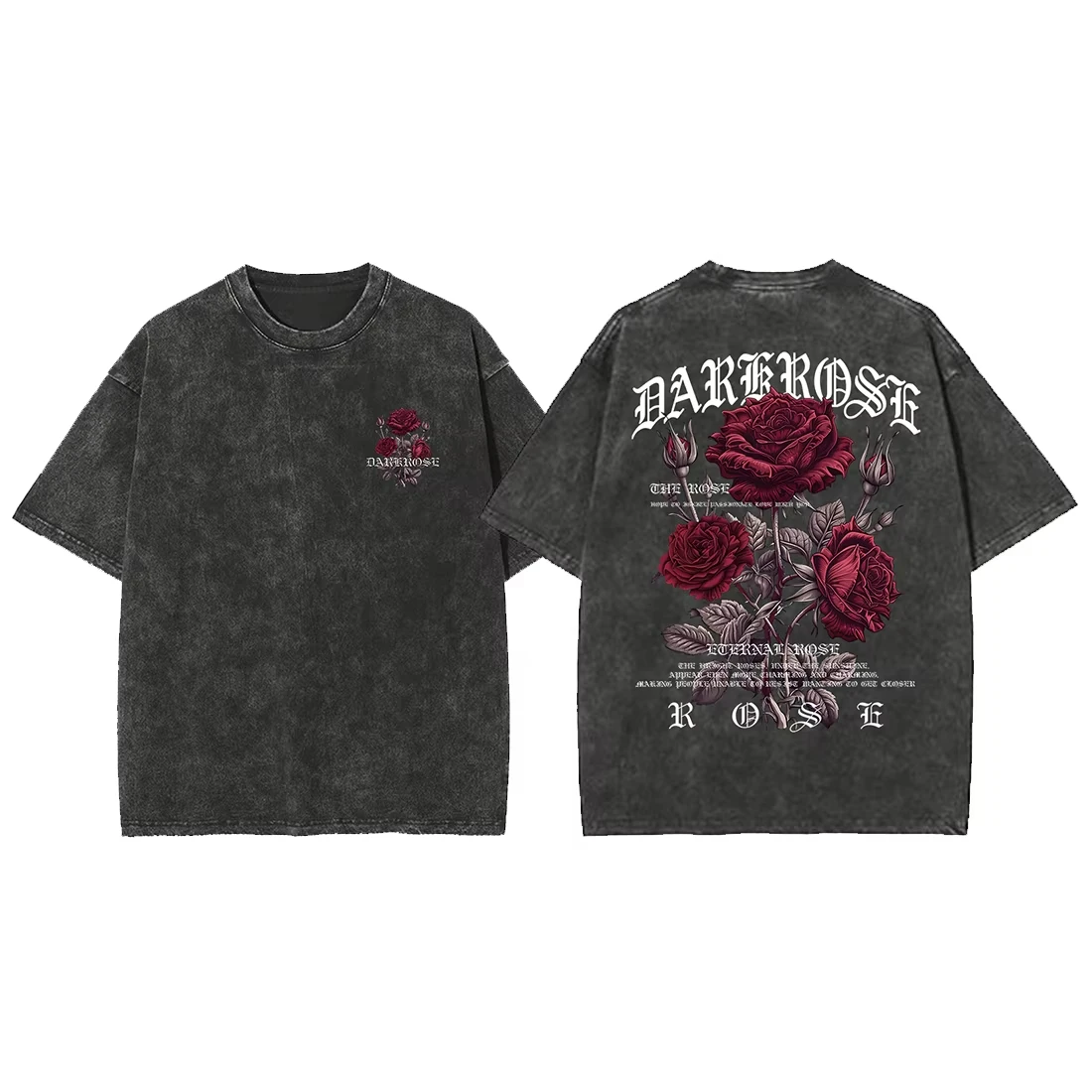 Red Roses Wrapped In Ribbons Printing Clothes Men Cotton Breathable Tee Clothes Oversized Casual Loose T-Shirts Short Sleeve