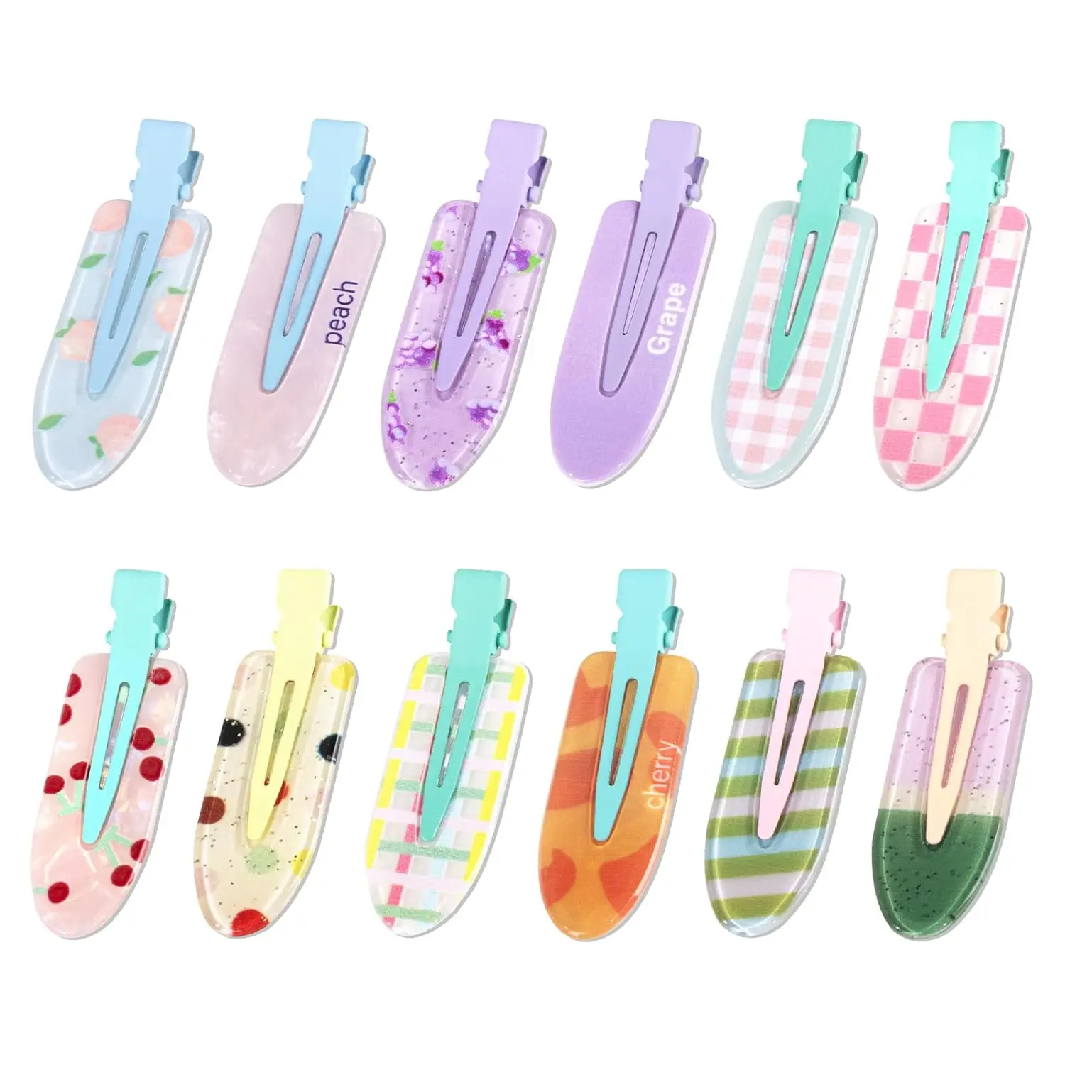 Seamless Candy Color Hairpin Fruit Hair Bang Clip Summer Hairpin No Crease Acrylic Barrette Hair Side Clamp Hair Accessories