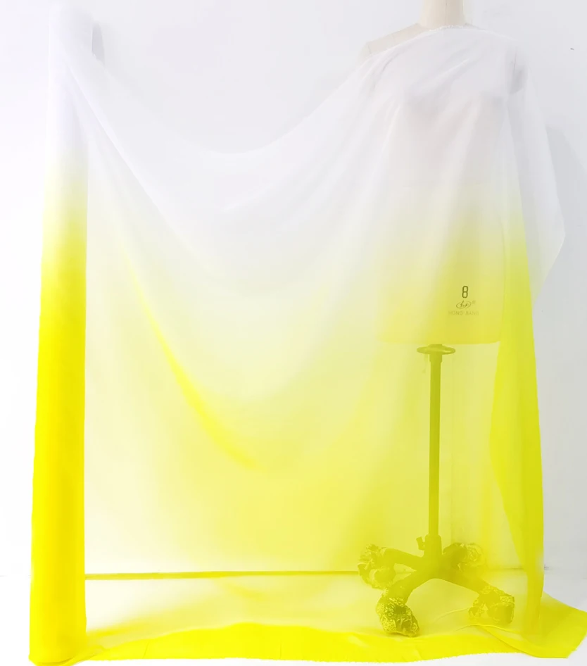 Farbverlauf-Imitat-Seidenstoff 30D Chiffon-Gewebe für Kleider, 2-Farben-Stoff für Tanzkleidung, Hochzeitsstoff Meterware – Detail 15