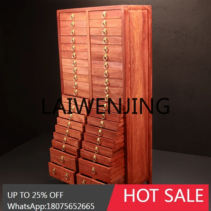 Rosewood Solid Wood Tea Storage Box Cent Line Pu'er Tea Caddy Storage Cabinet
