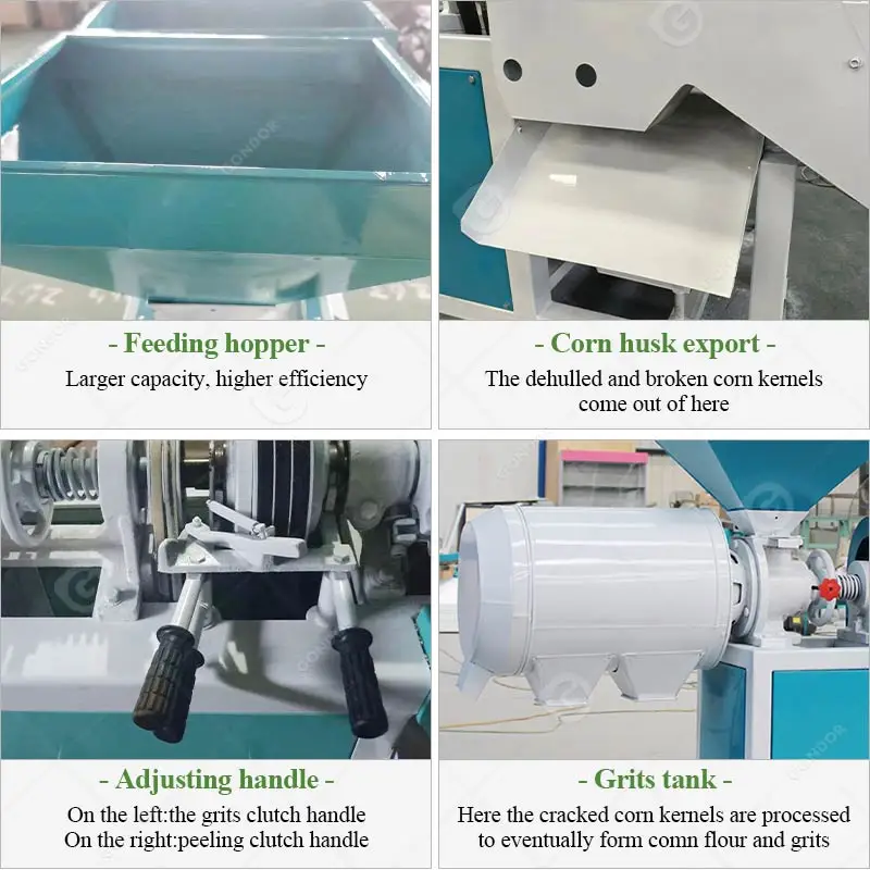 Meelmolenproces Cornmeal Germ Verwijder maïsschil en maïsmolen freesmachine te koop Ghana met prijs