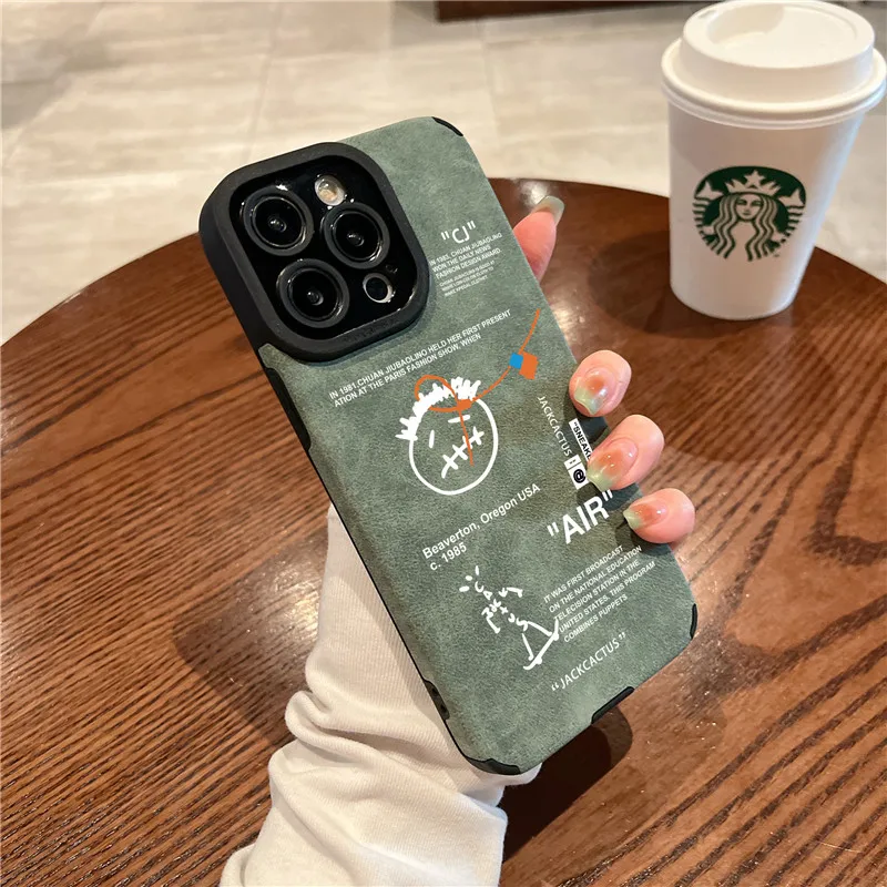 حار ترافيس سكوت حذاء رياضة جراب هاتف آيفون 11 12 13 14 15 16 برو ماكس زائد X XR XS سكيت أغطية جلد الغزال حالات