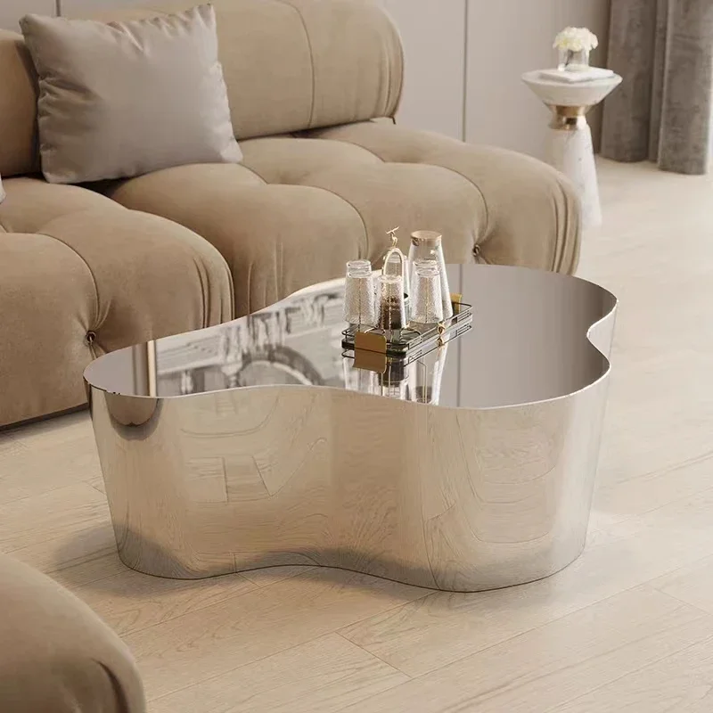 

Irregular European Coffee Table Stainless Steel Unique Designer Coffee Table Nordic Minimalist Mesa De Centro Sala Furniture