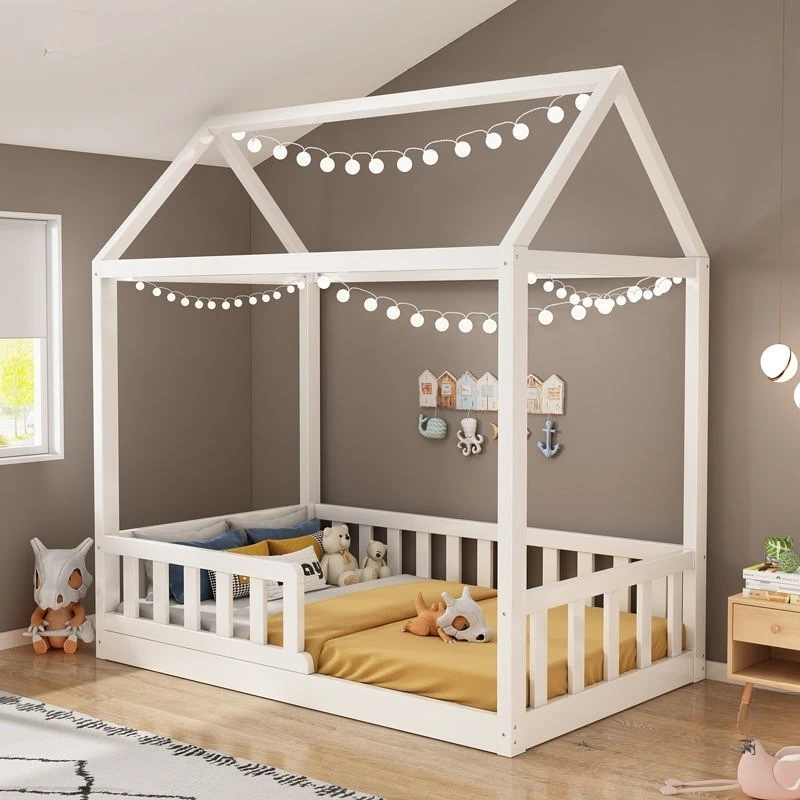 

Children's bed baby splicing small bed boys and girls princess wooden house bed homestay creativity