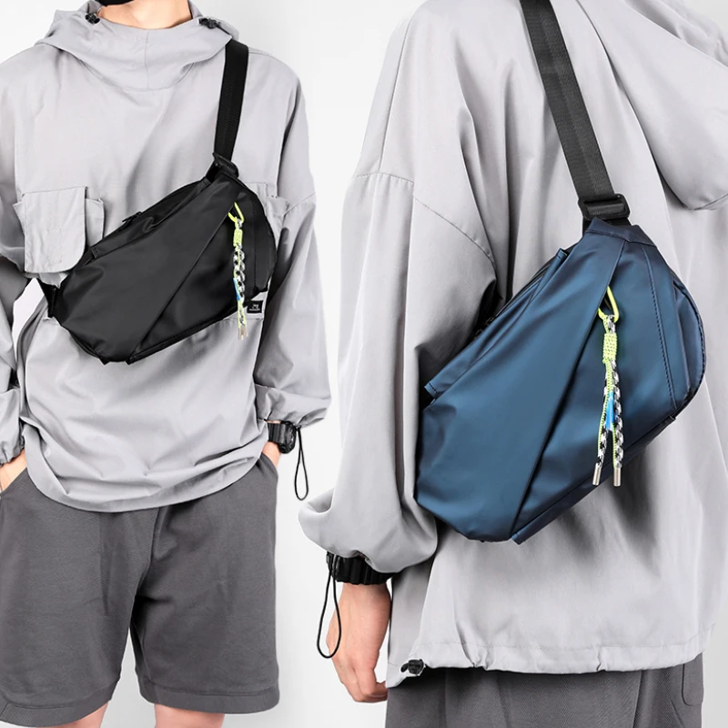 

Men's crossbody bag, casual multifunctional chest bag, fashionable shoulder bag, secure zipper closure
