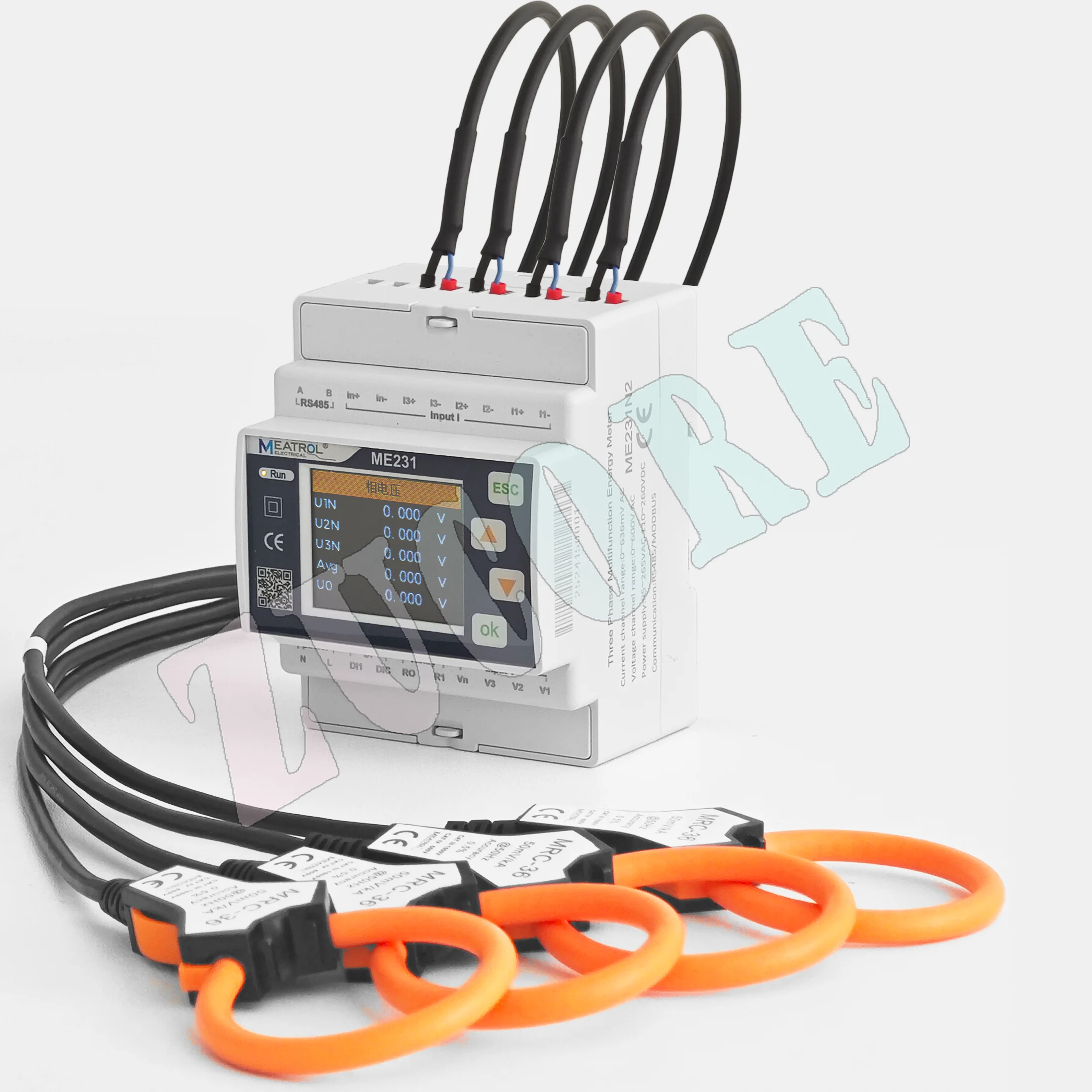 Rail type smart meter ME231 directly supports Roche coil, zero sequence current, does not contain Roche coil