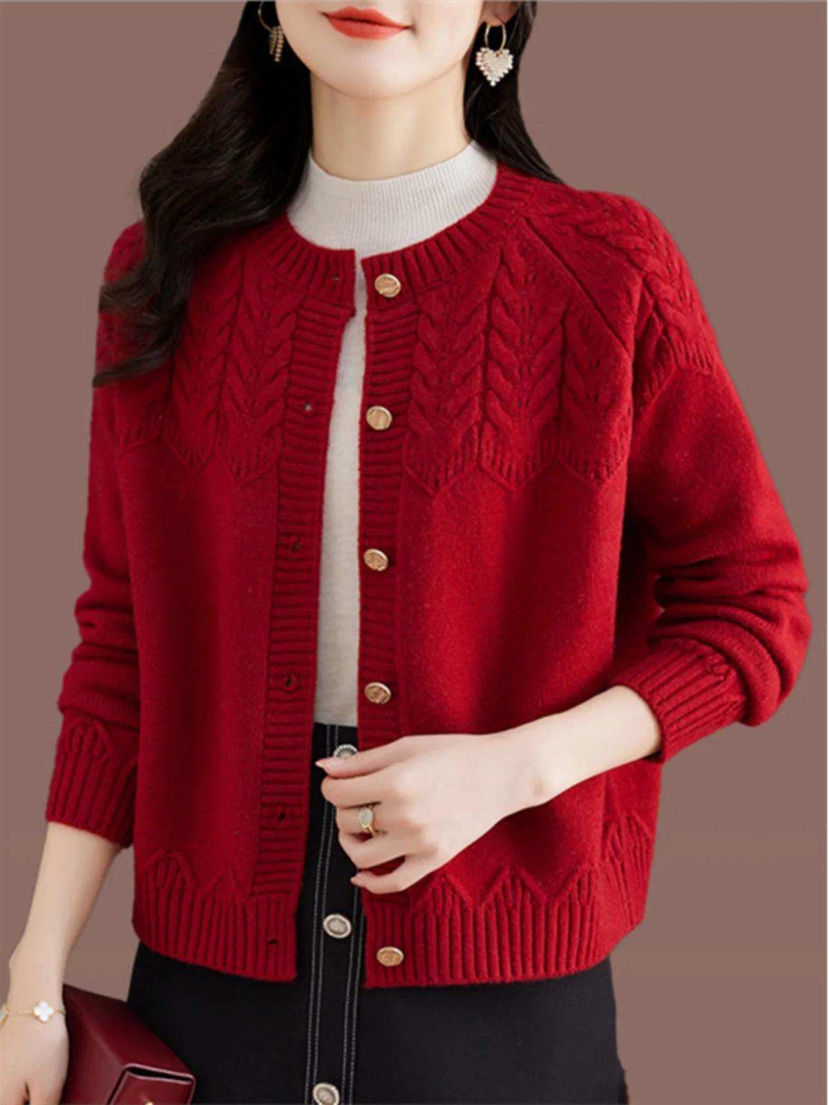 

Модный свободный вязаный свитер, круглый женский топ, весенне-осенний удобный корейский вариант, длинный цвет све