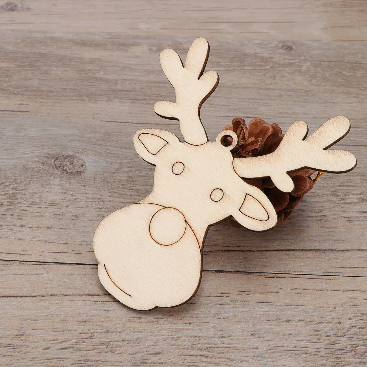 

10Pcs Christmas Reindeer Head Wooden Hanging Pendant Decoration for Home Garden Yard Porch Festive Season Christmas Hanging