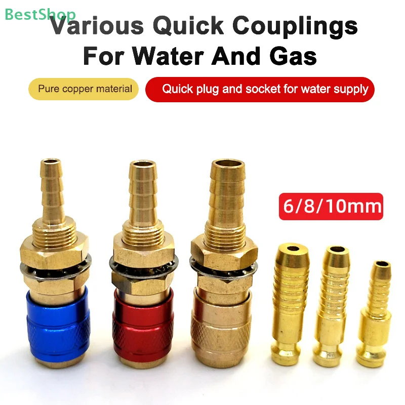 Adaptador de gás refrigerado conector braçadeira máquina de solda encaixe rápido fêmea masculino água mig tig tocha de soldagem ferramentas soldador