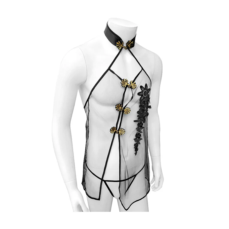 

Sheer See Through Sissy Mens Lingerie With Thong Open Back Crossdressing Sissy Lingerie Underwear Skirts Gay Nightwear