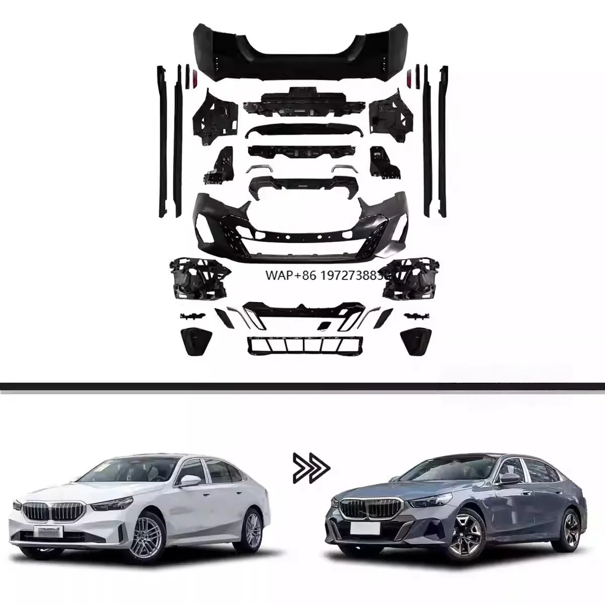

Car Body Kit for 5 Series G60 G68 Full Body Kit Conversion MT Front Rear Bumper Side Skirts Appearance Set for 2024 to 2025