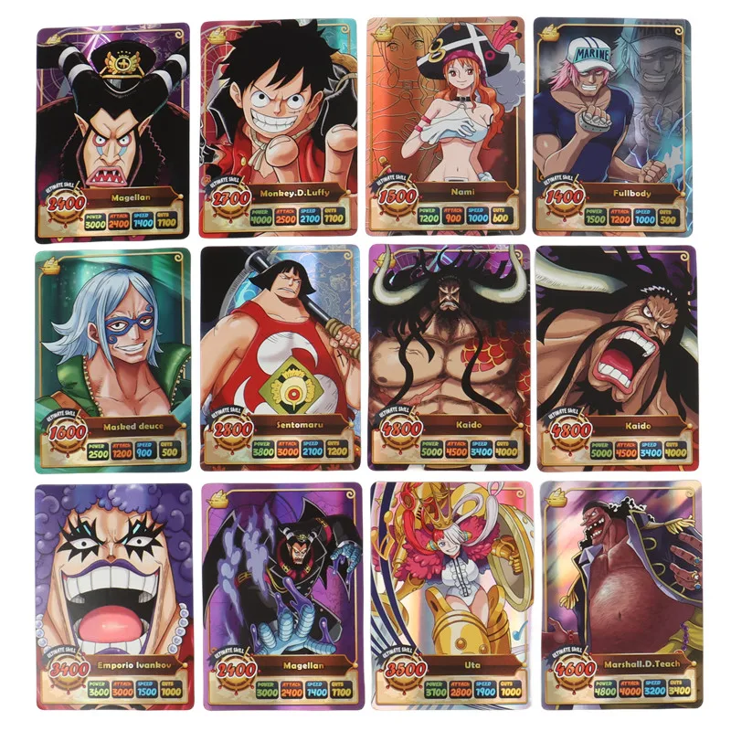 50Pcs One Piece Card English Version Holographic SSR Collection Cards Luffy Shanks Anime Character Carte for Children Gift Toys