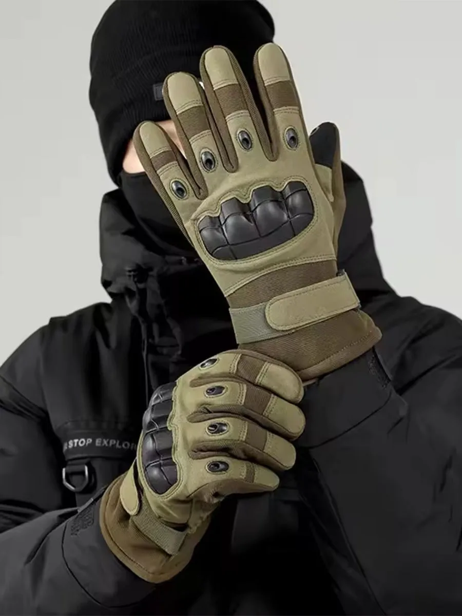 AliExpress NONE Winter Windproof Motorcycle Gloves Full Finger Guantes Moto Men's Motorbike Riding Gloves Touch Screen Motocross Gloves