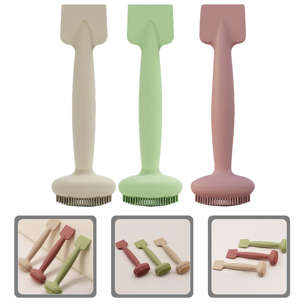3 個のシリコーン泥マスクブラシデュアルエンドフェイシャルマスクアプリケーター柔軟なフェイススクラバーメイクアップスパチュラツール女性スキンケア