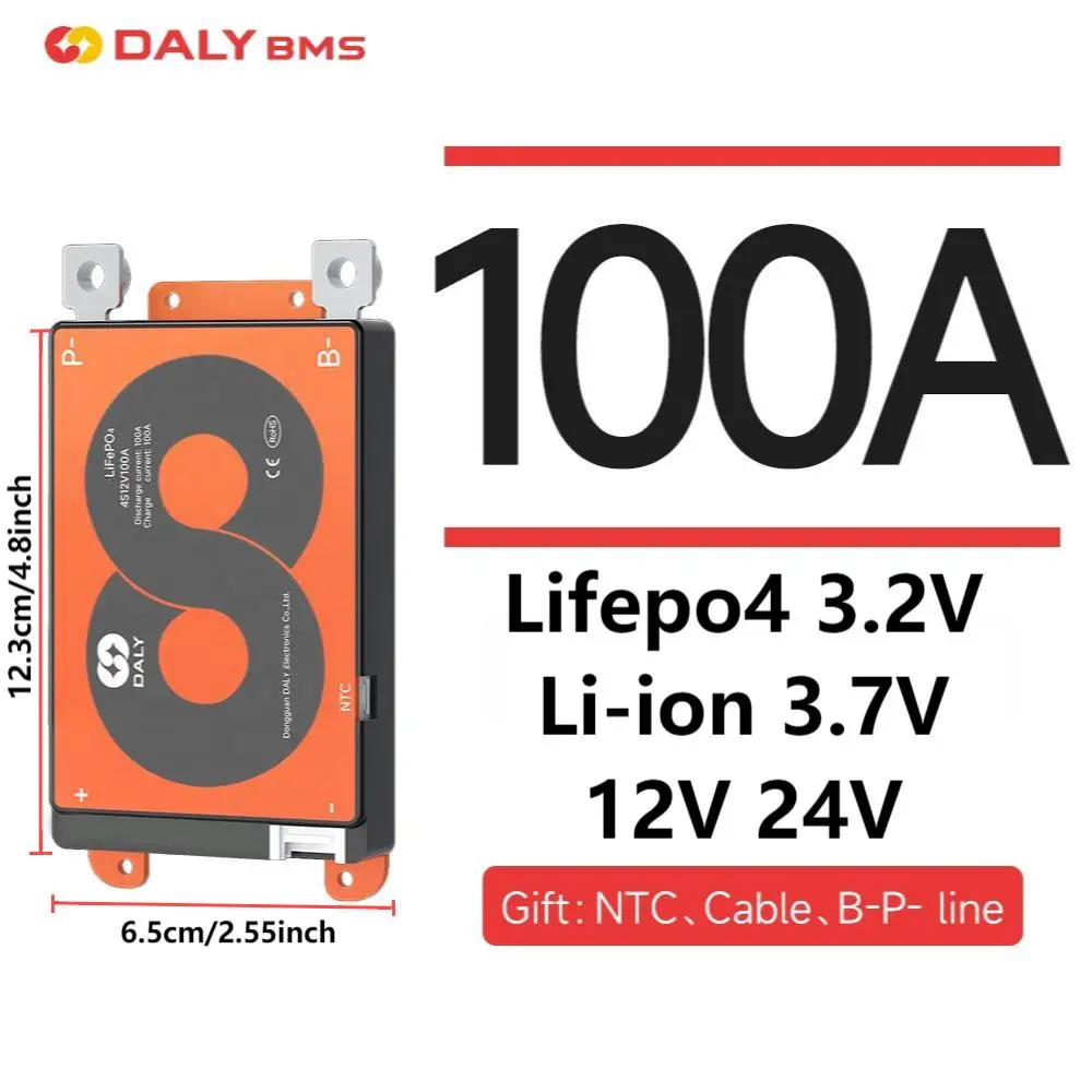 100A DALY BMS High-quality Battery management system for lifepo4 lithium battery pack 3.2V 3.7V 4S12V with passive balancer