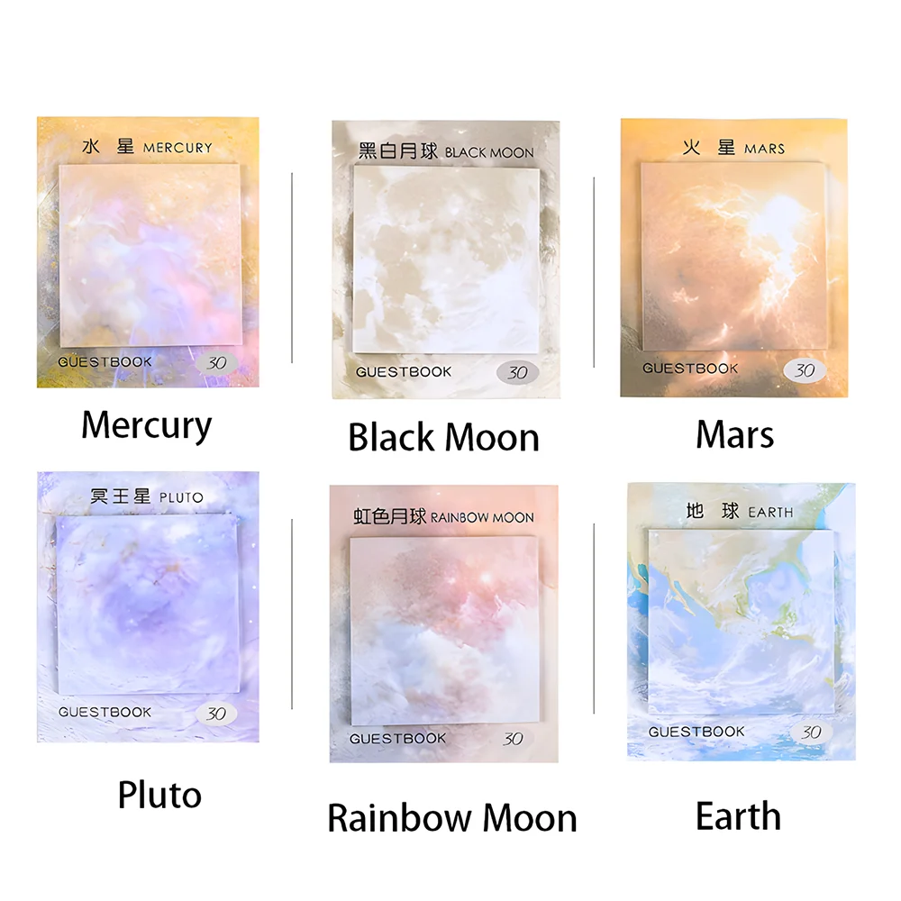 Korean Star Moon Sticky Notes Self-adhesive Cute Kawaii Memo Pad Funny Post Notepads Paper Stationery To Do List Check Agenda 3D